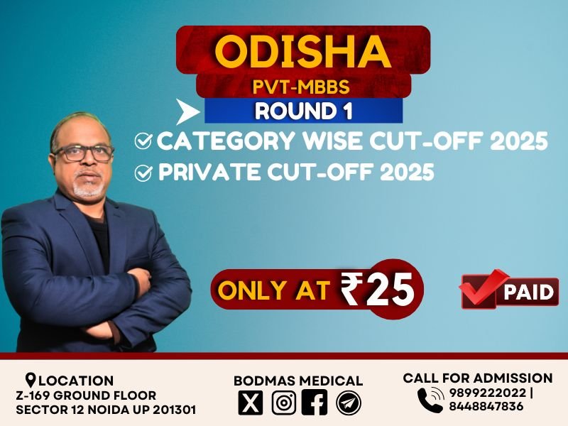Odisha Pvt MBBS Round 1 Cut-Off 2025