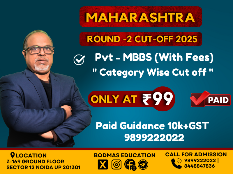 Maharashtra Pvt MBBS Round -2 Cutoff- 2025